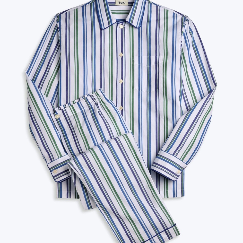 Sleepy Jones Henry Pajama Set in Ribbon Stripe